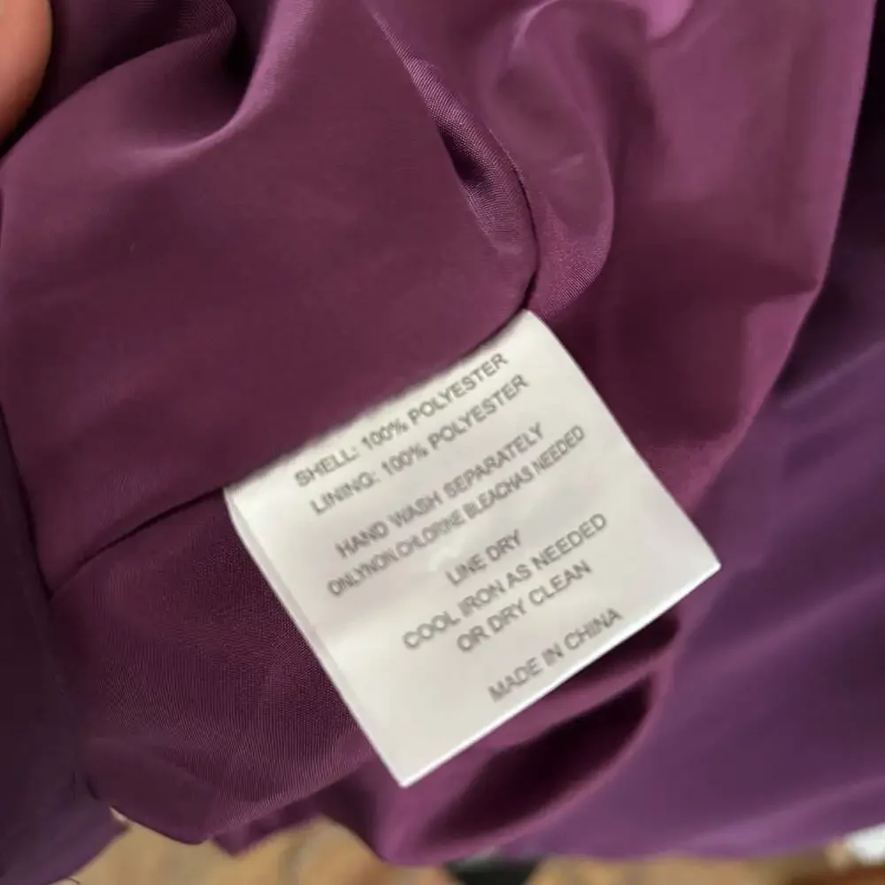 LanTing Bride NWT Grape Purple Lace Bodice Sleeveless Chiffon Maxi Formal Gown